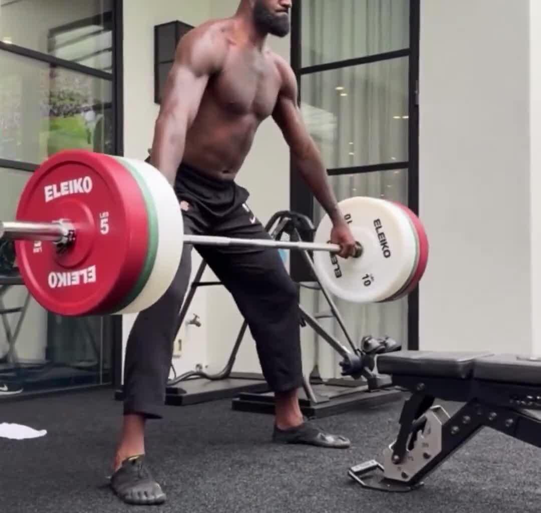 LeBron preparing for his 23rd season — sumo squatting/deadlifting a few plates. Good workout or not?