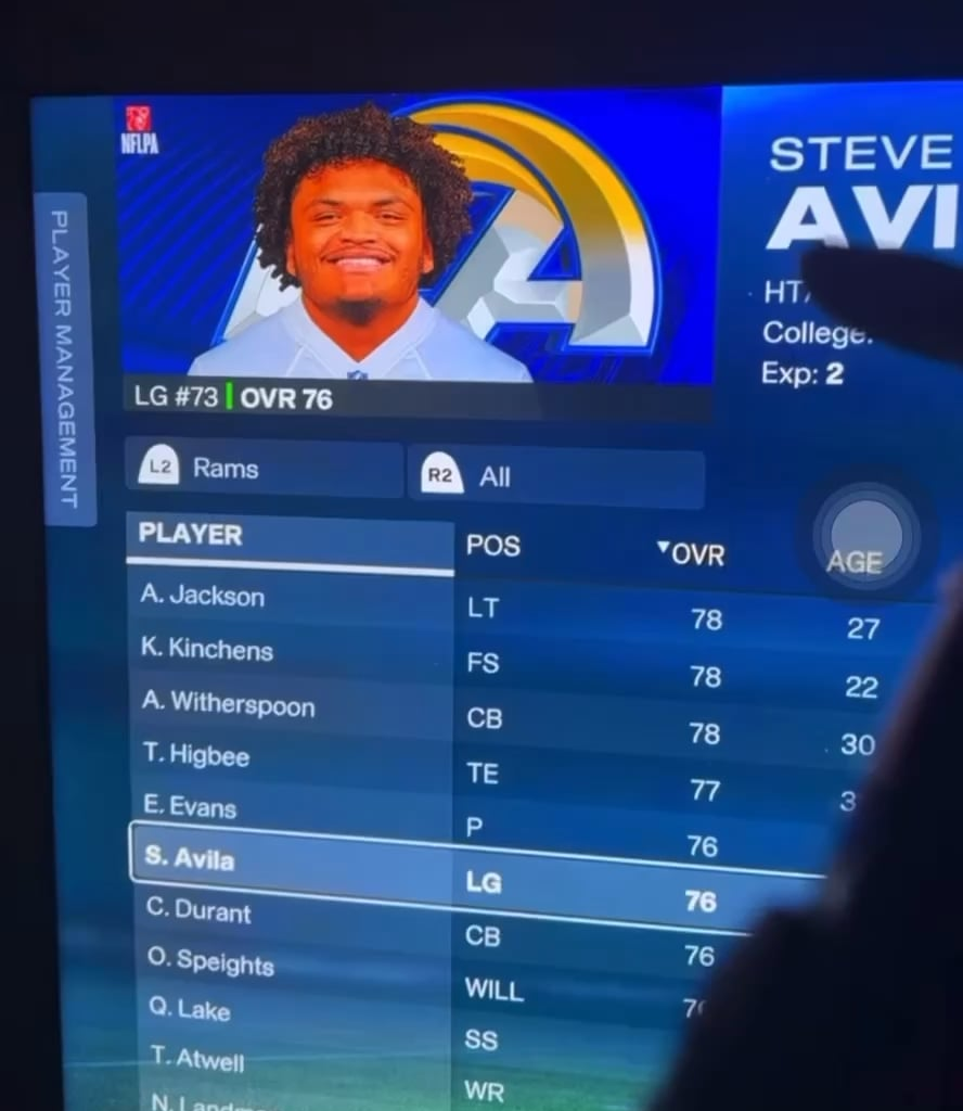 Steve Avila’s reaction to his look on Madden 🤣🤭