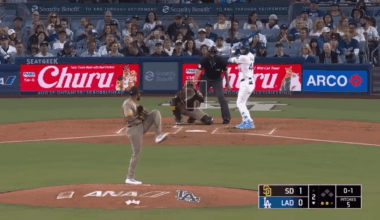Freddy Fermin crashed hard into the railing in front of the camera wall chasing a foul ball. He's going to try to stay in the game.
