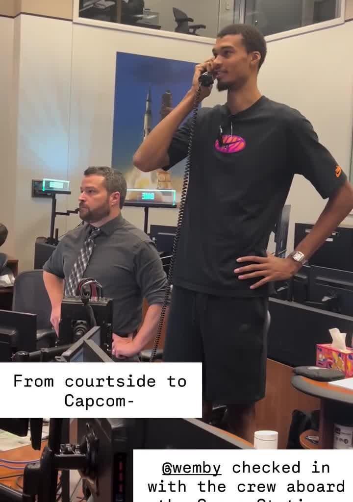 NASA Johnson Space Center on Instagram : "Wemby checked in with the crew aboard the Space Station"