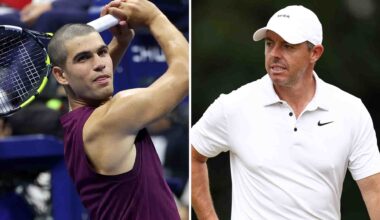 Carlos Alcaraz dedicated his first-round US Open win on Monday night to meeting golfer Rory McIlroy.