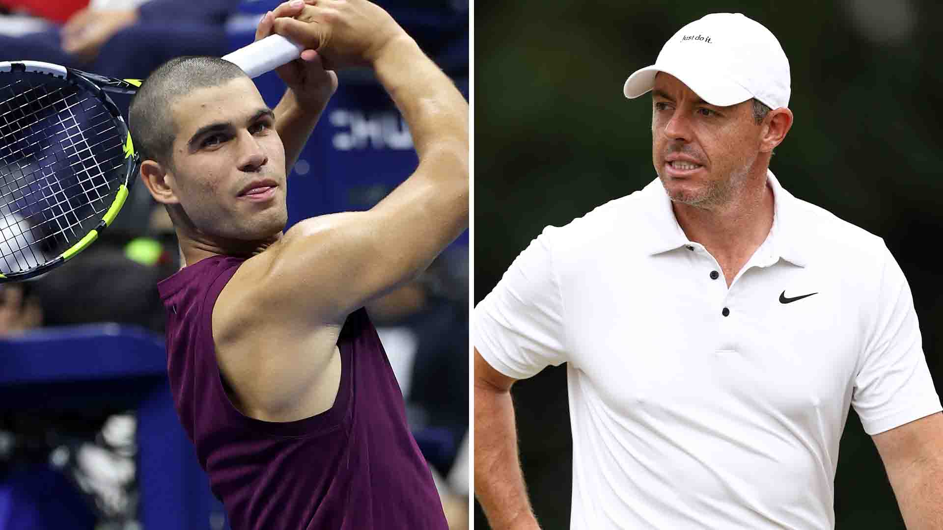 Carlos Alcaraz dedicated his first-round US Open win on Monday night to meeting golfer Rory McIlroy. 
