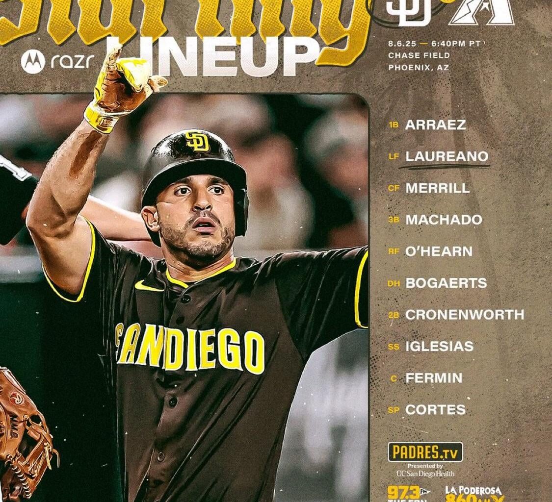 [Padres] Live, laugh, lineup.