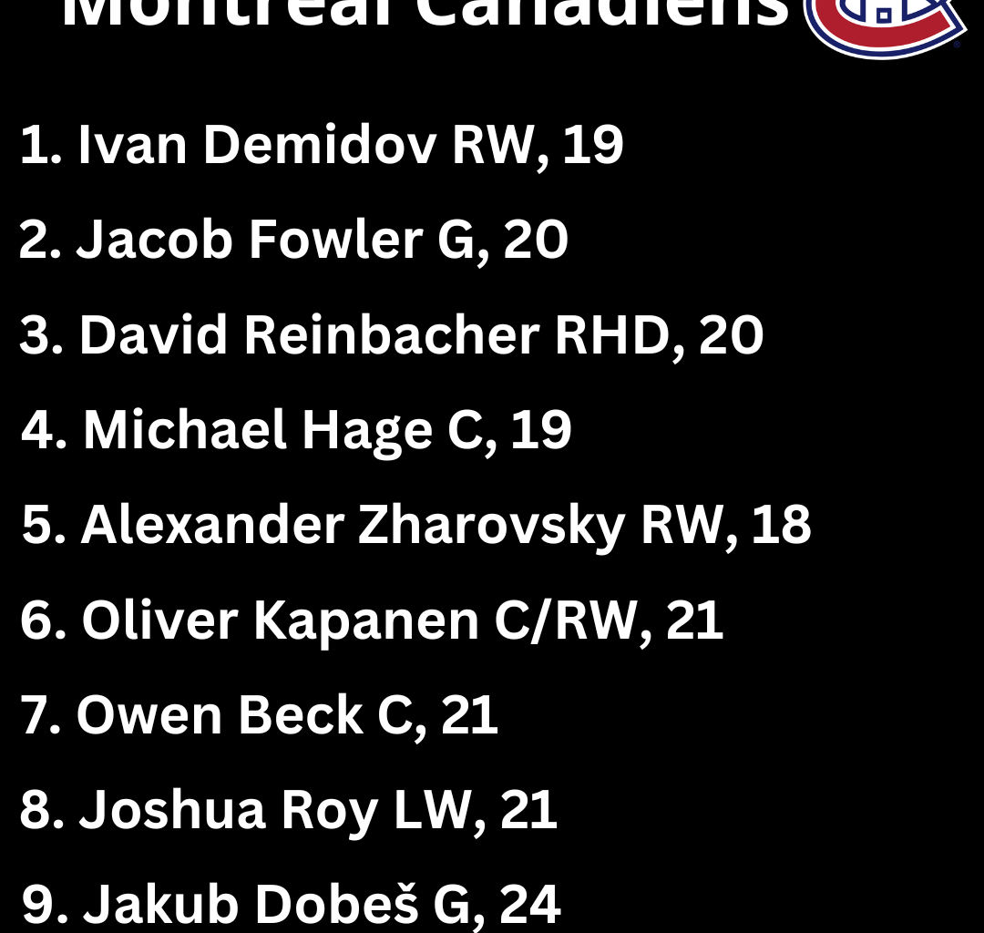 Top 10 prospects of the Montreal Canadiens