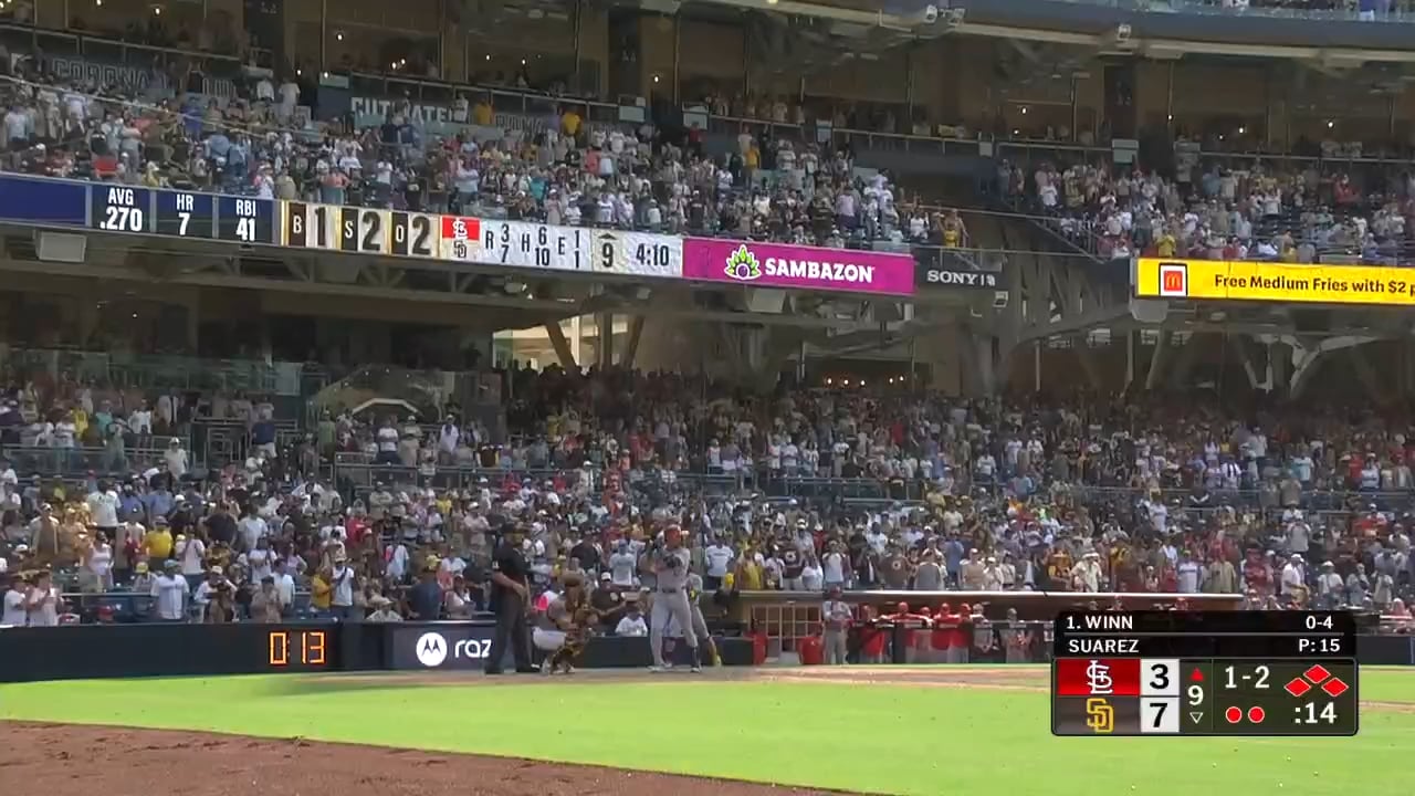 [Highlight] Robert Suarez catches a comebacker to earn the save