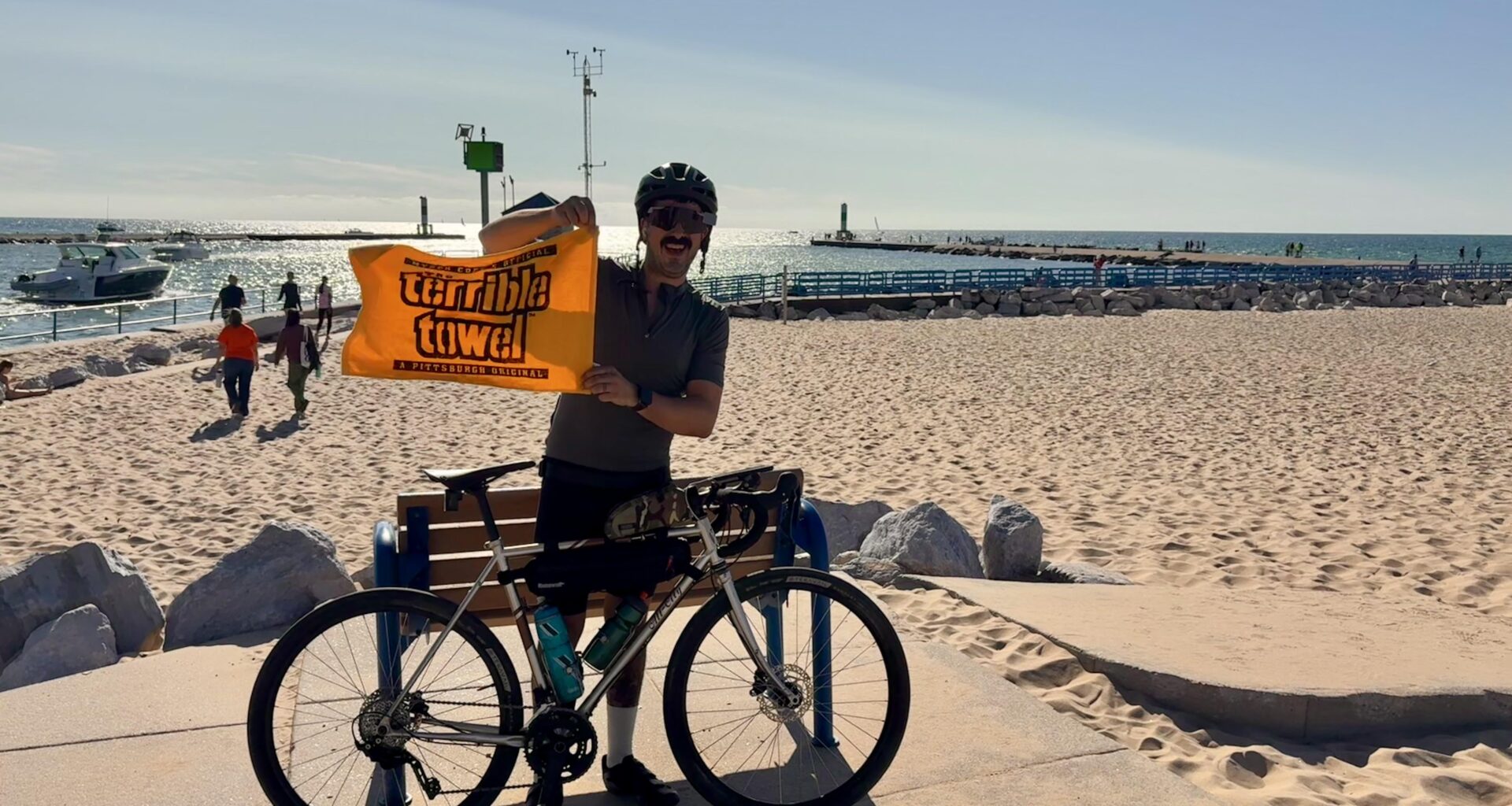 Lansing, MI -> Holland, MI. 120 miles, and $1,572 raised. Go Steelers!