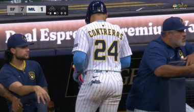 Contreras "unintentionally" Tosses His Bat Near Dom Smith While Fielding Foulout