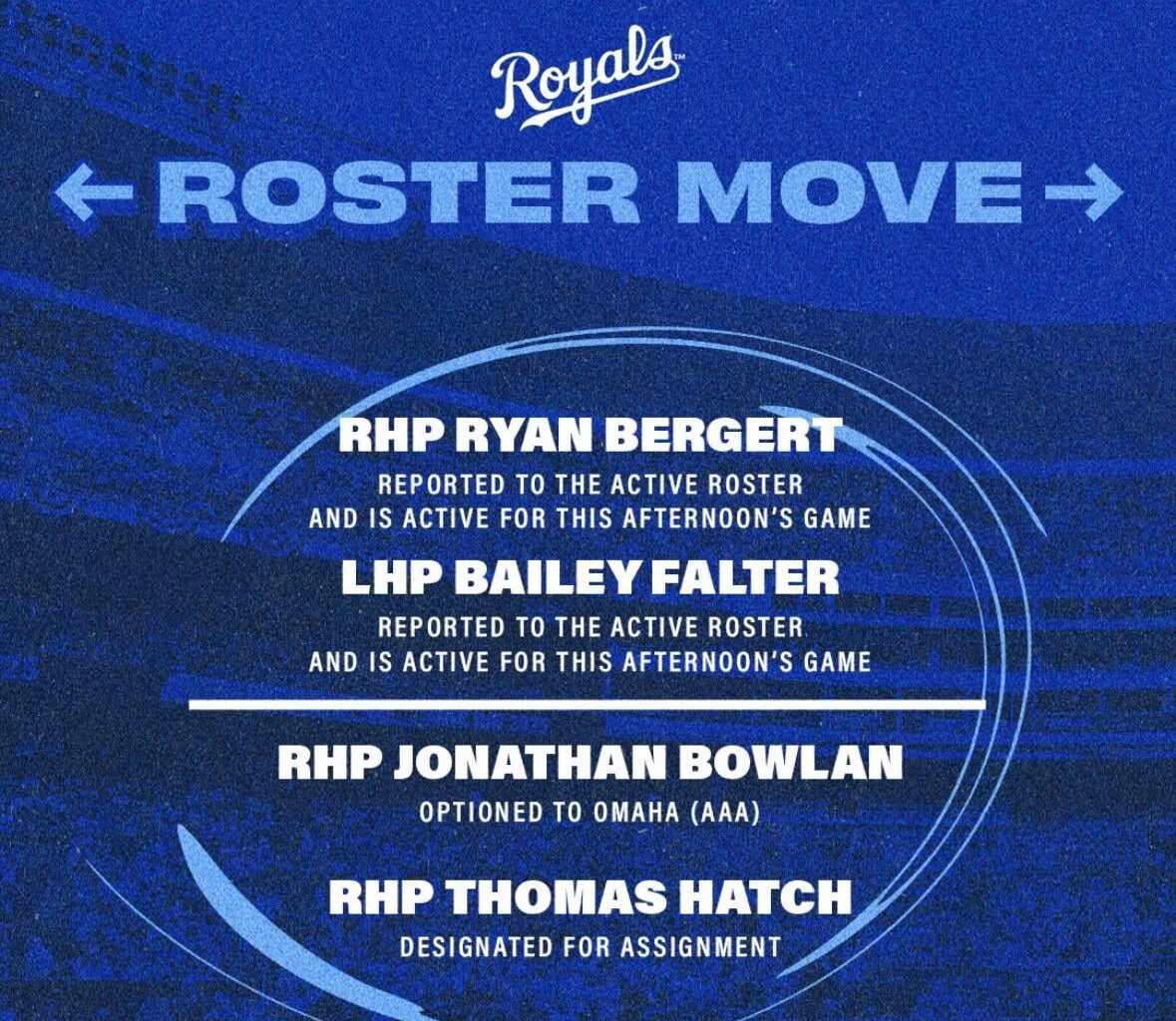 Hatch DFA’d and Bowlan optioned for Bergert and Falter.