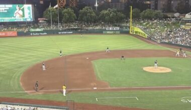 Saturday night baseball in West Sacramento. Attendance looks light