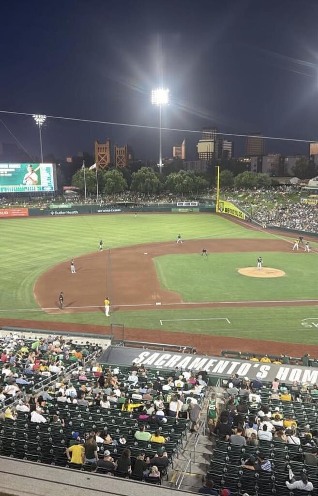 Saturday night baseball in West Sacramento. Attendance looks light