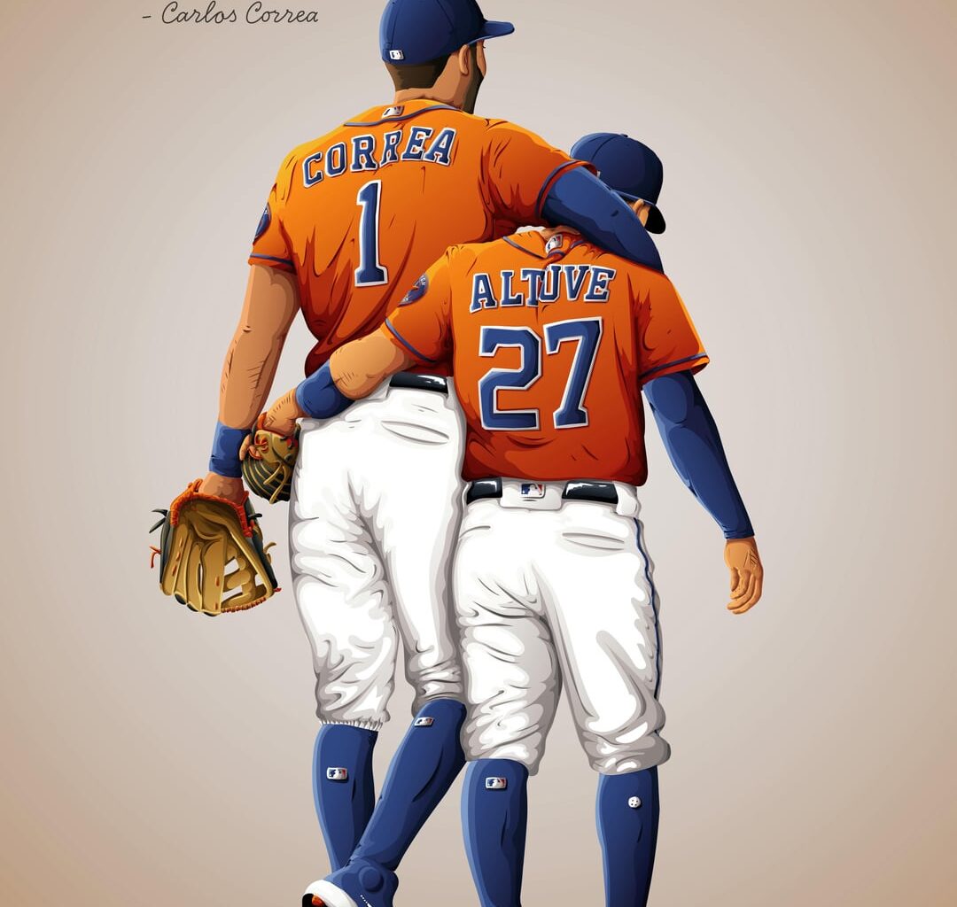 A tribute to Correa’s quote on Altuve! It was too sweet to not do something with it. Versions with and without black lineart posted!