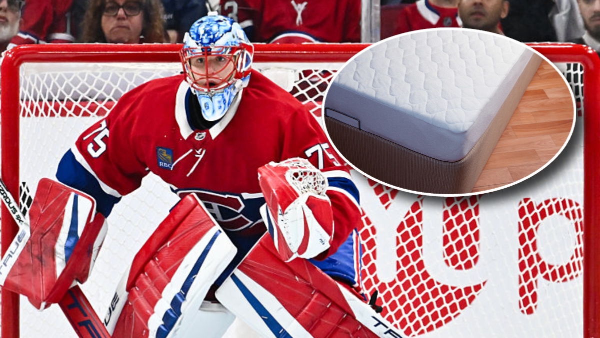 Canadiens Goalie's Mattress Endorsement Photos Leave NHL Teammates in Stitches