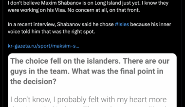 Shabanov saying he basically had a vision telling him to sign with the Islanders