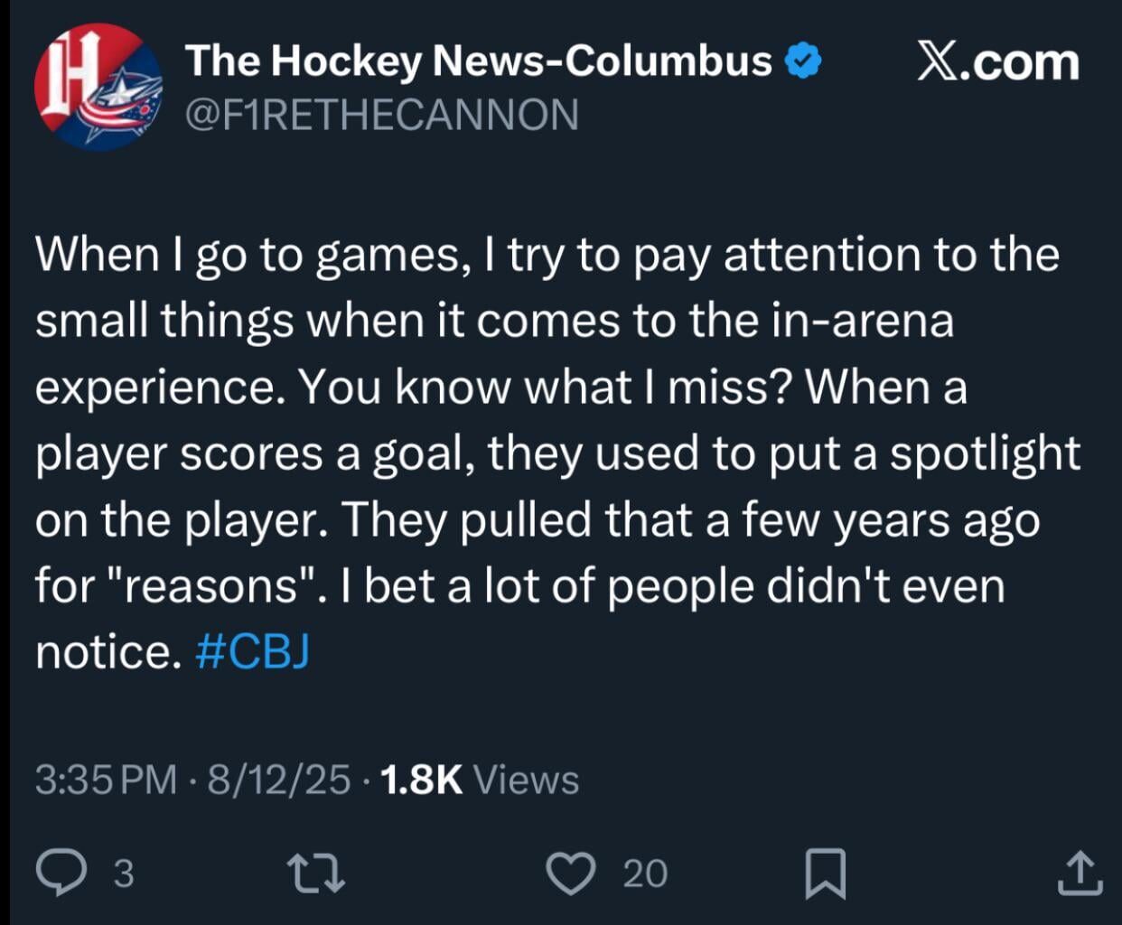 Player spotlight after scoring