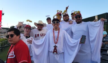 Had a fun time sitting next to these guys! Too bad we lost, but the excitement was real.