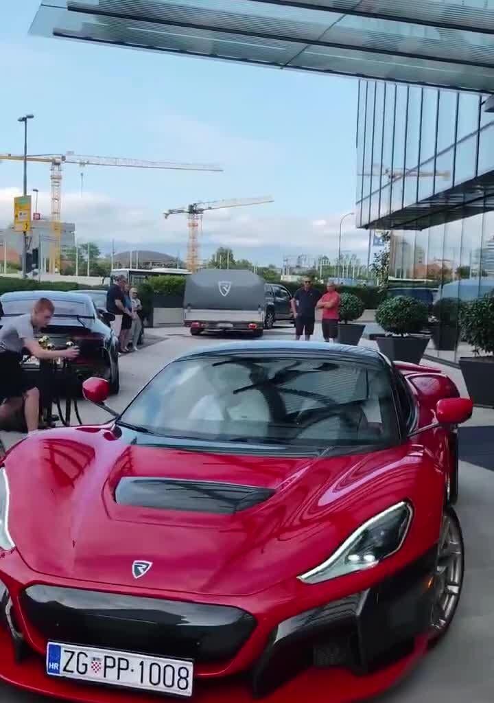 Luka Dončić driving his new car $2 million Rimac Nevera.