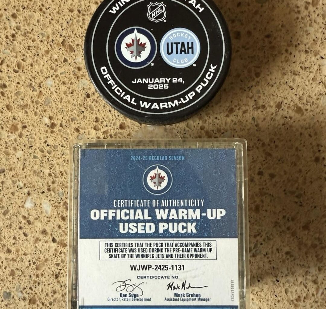 January 24, 2025 Warm-Up Puck vs Winnipeg