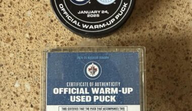 January 24, 2025 Warm-Up Puck vs Winnipeg