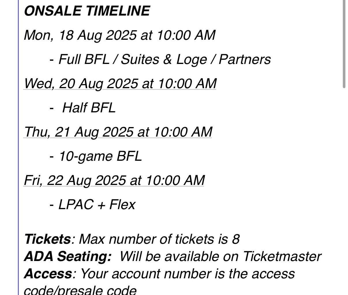 So the whole “we will have plenty of seats for members” was clearly a joke