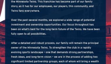 [Twins] A Letter From the Pohlad Family