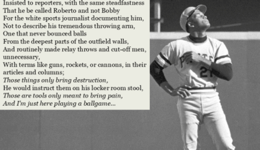 A Poem in Tribute to Roberto Clemente on his Birthday Today