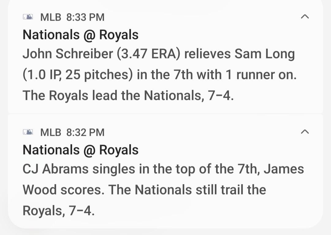 MLB App Notifications
