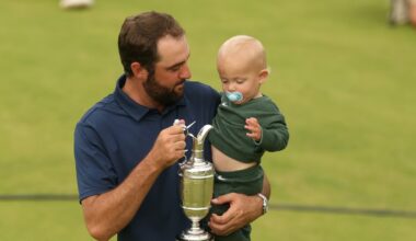 Scottie Scheffler — and son Bennett — enjoying claret jug celebrations