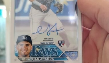Well, this was a good buy for 7$... What do y'all think? Jonathan Aranda Rookie card/Autograph.