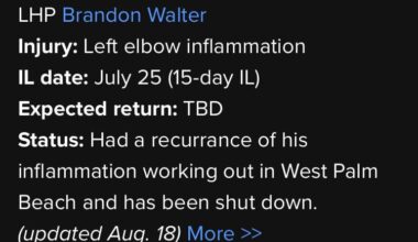 Brandon Walter Update