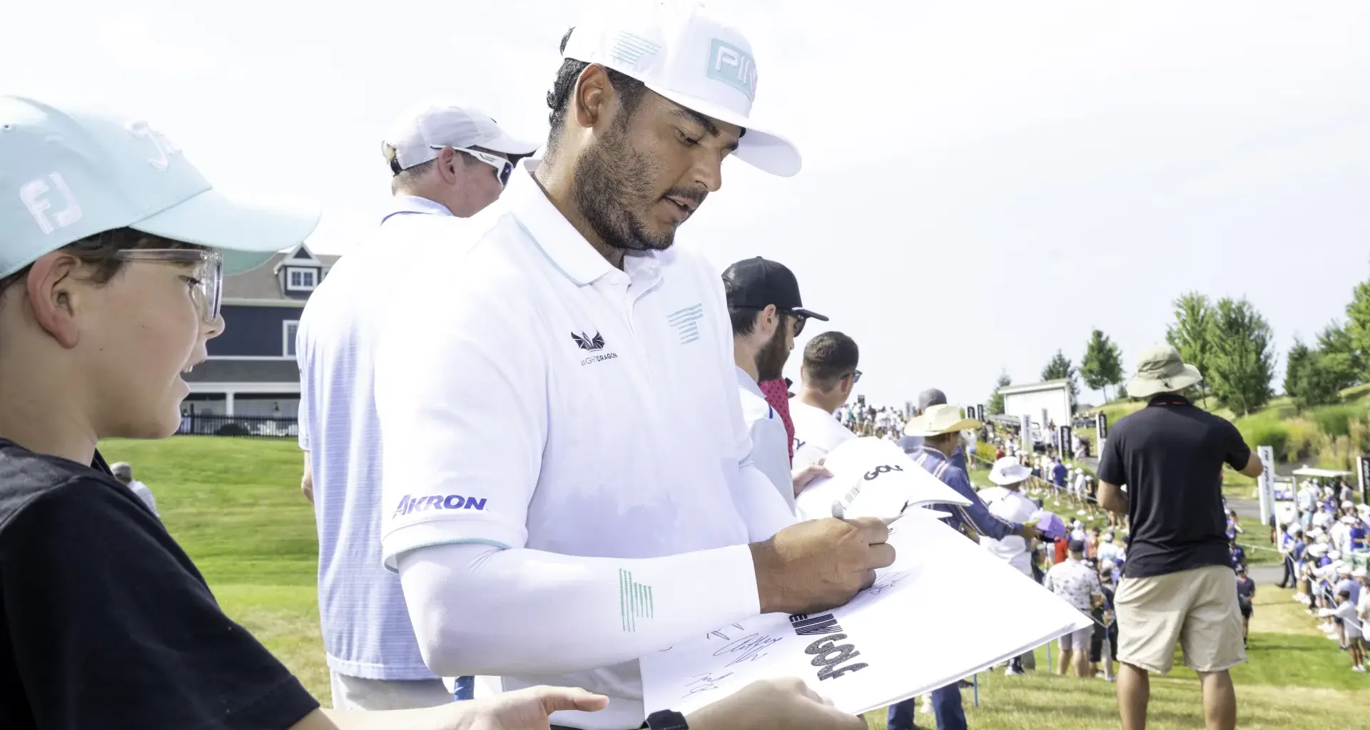 Fans are seen around the putting green before the first round of LIV Golf Indianapolis at The Club at Chatham Hills on Friday, August 15, 2025 in Westfield, Indiana. (Photo by Mateo Villalba/LIV Golf)