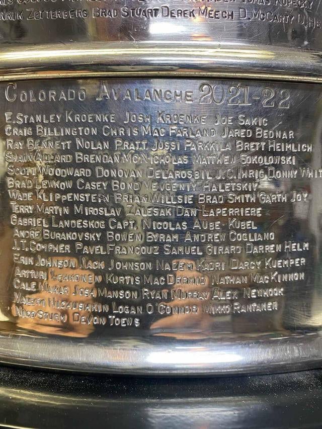 2021-2022 Colorado avalanche Stanley Cup wining team