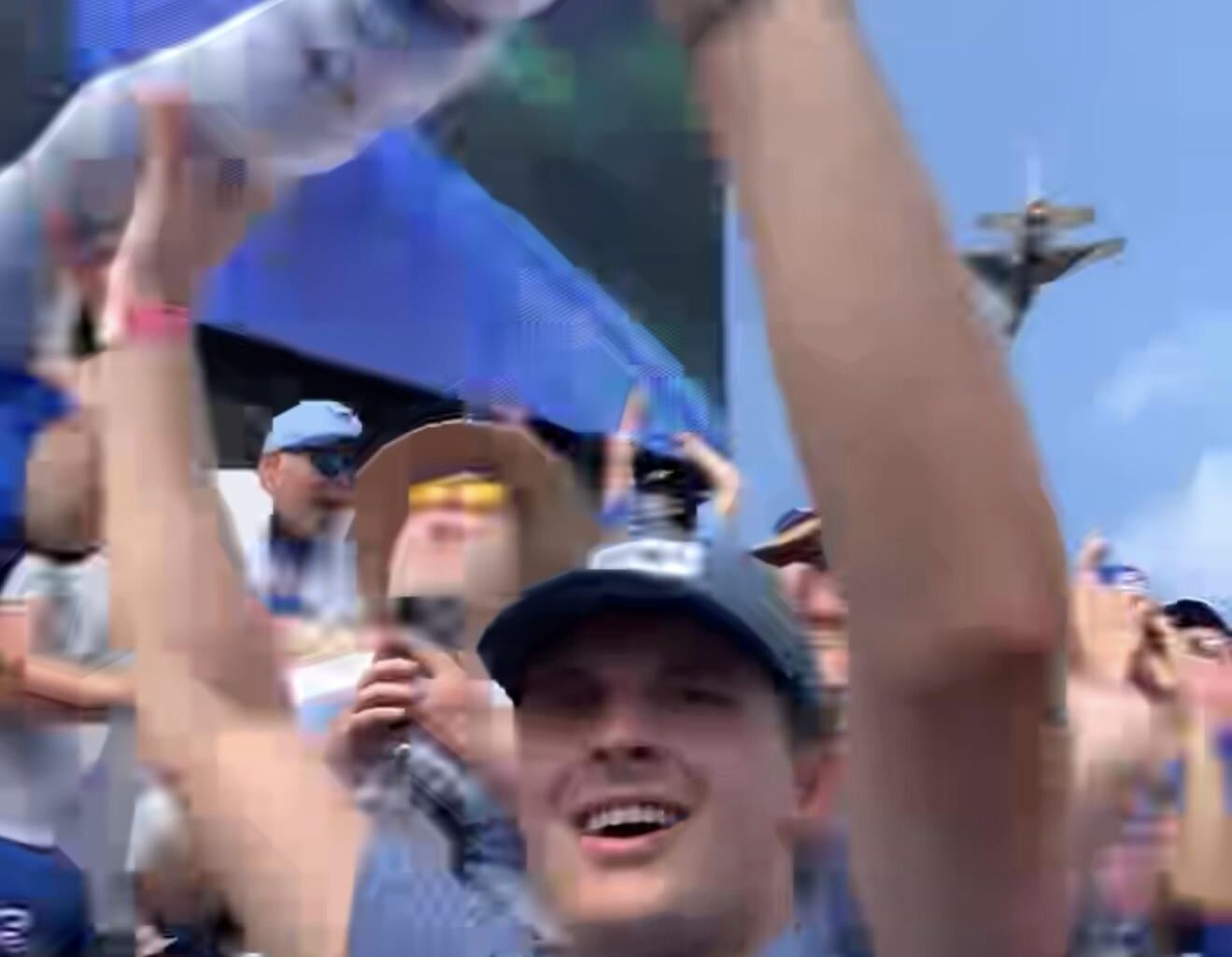 Beer Snake and the Jet Flyover During the 7th Inning Stretch