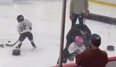 Andrei Svechnikov teaching kids how to deke