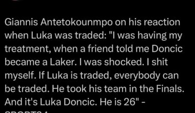 [Stavrou] Giannis on his reaction to the Luka trade: “I was having my treatment, when a friend told me Doncic became a Laker. I was shocked. I shit myself. If Luka is traded, everybody can be traded. He took his team in the Finals. And it's Luka Doncic. He is 26“
