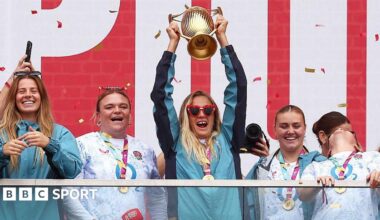 Women's Rugby World Cup LIVE: England celebrate victory with Champions Party