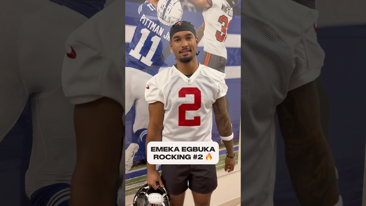 From Bucks to Bucs, wearing #2️⃣. Rookie season loading 📈 #emekaegbuka #ohiostate #buccaneers #nfl