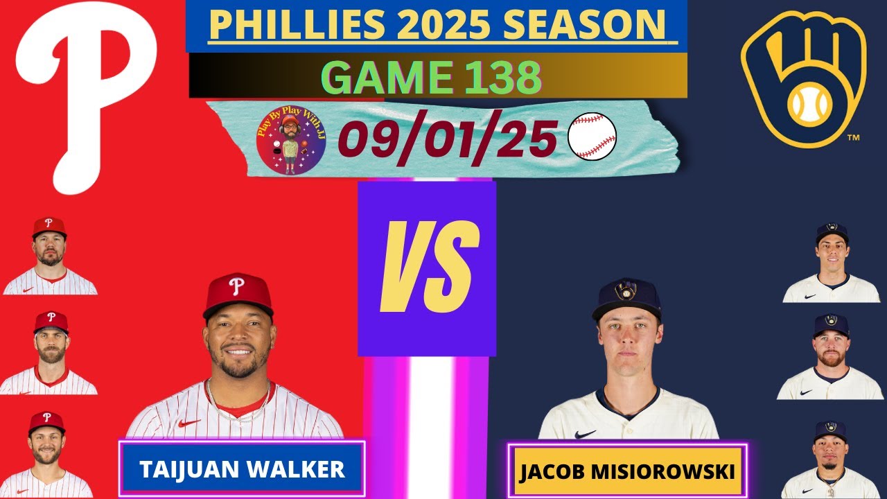 Philadelphia Phillies @ Milwaukee Brewers LIVE PLAY-BY-PLAY (09-01-25) #phillies #brewers
