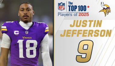 9: Justin Jefferson  (WR, Vikings) | Top 100 Players of 2025