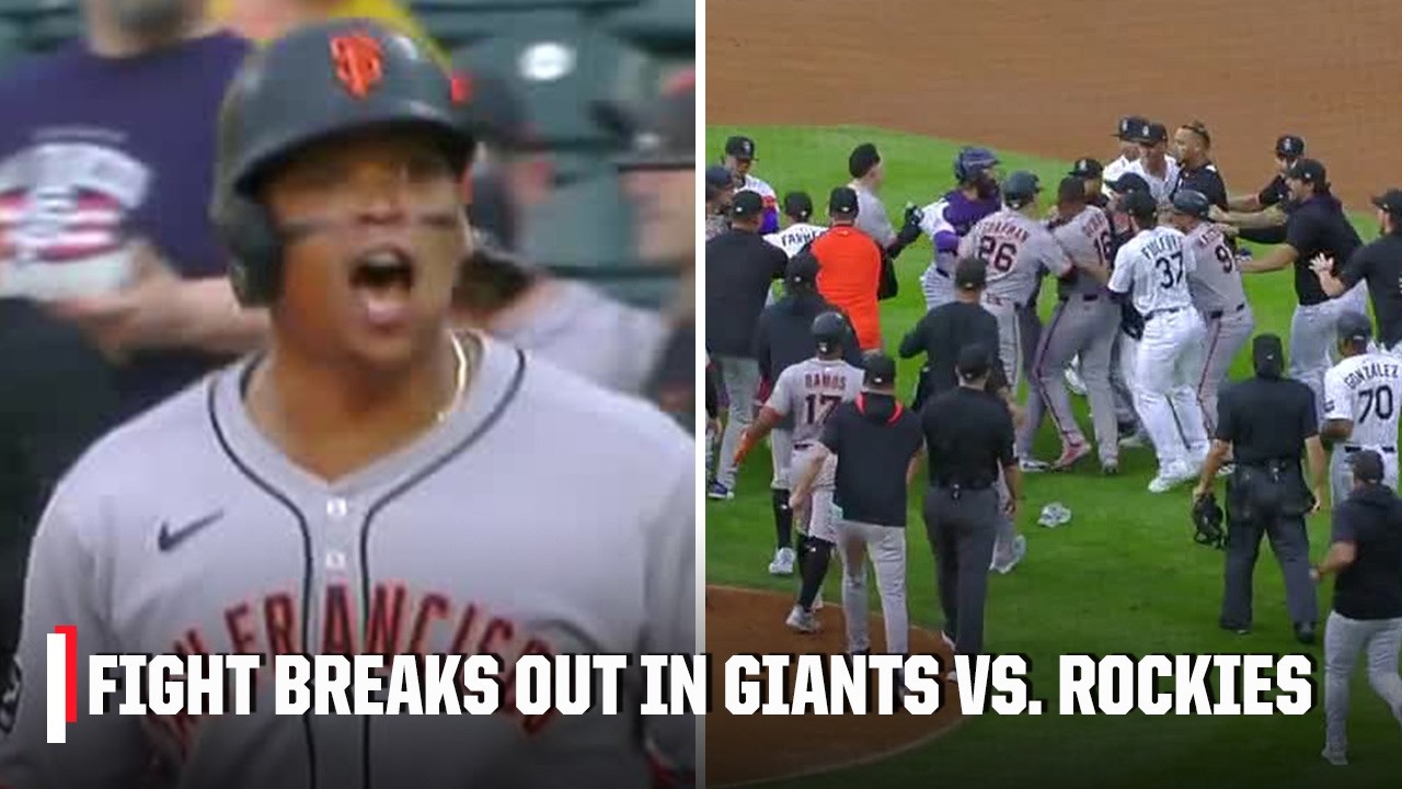 PUNCHES THROWN after Rafael Devers hits a homer & lets the Rockies hear it | ESPN MLB