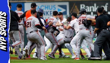 Punches thrown as Rockies and Giants BRAWL following Rafael Devers home run