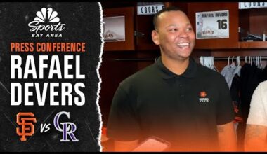 Rafael Devers discusses Giants brawl, playing third base in win vs. Rockies | NBC Sports Bay Area