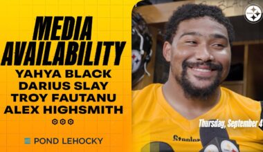 Black, Slay, Fautanu, Highsmith Media Availabilities (Sept. 4) | Pittsburgh Steelers