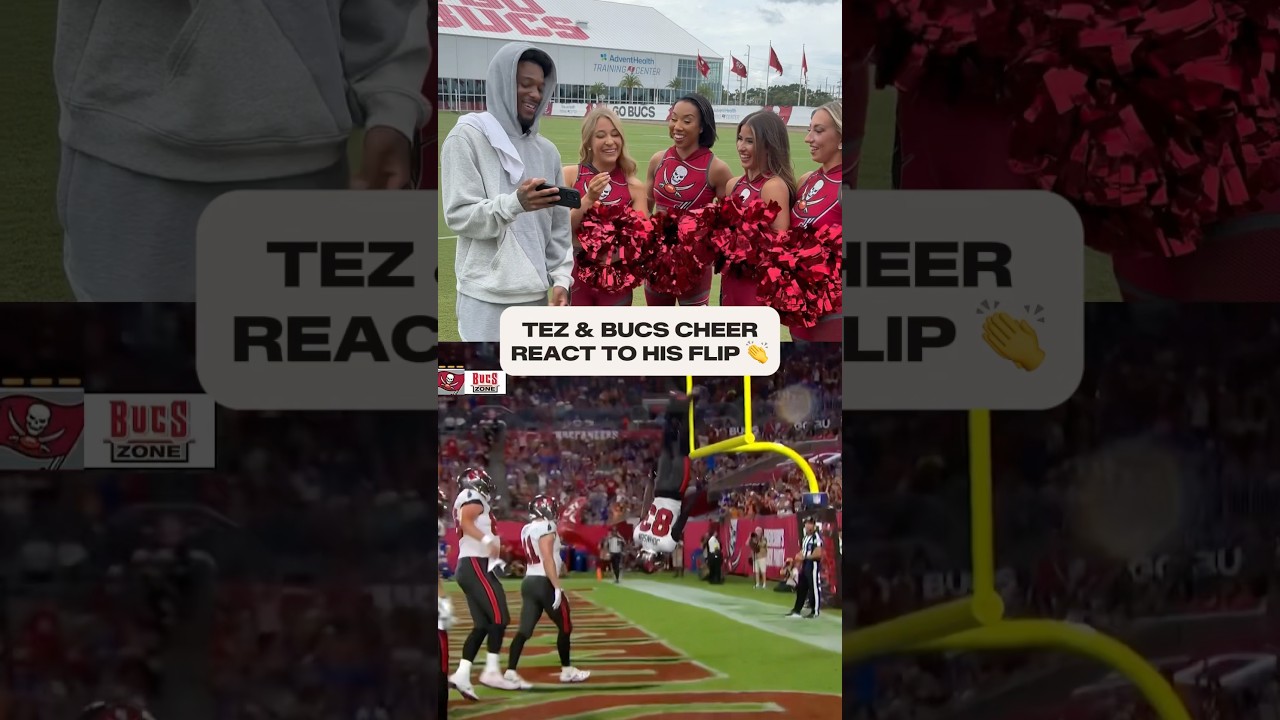 Tez’s celebrations are about to be on a whole different level 🔥👀 #cheer #cheerleader #flip #dance