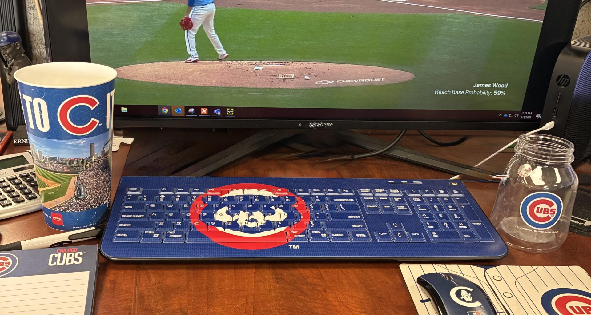 Watching day games at work >