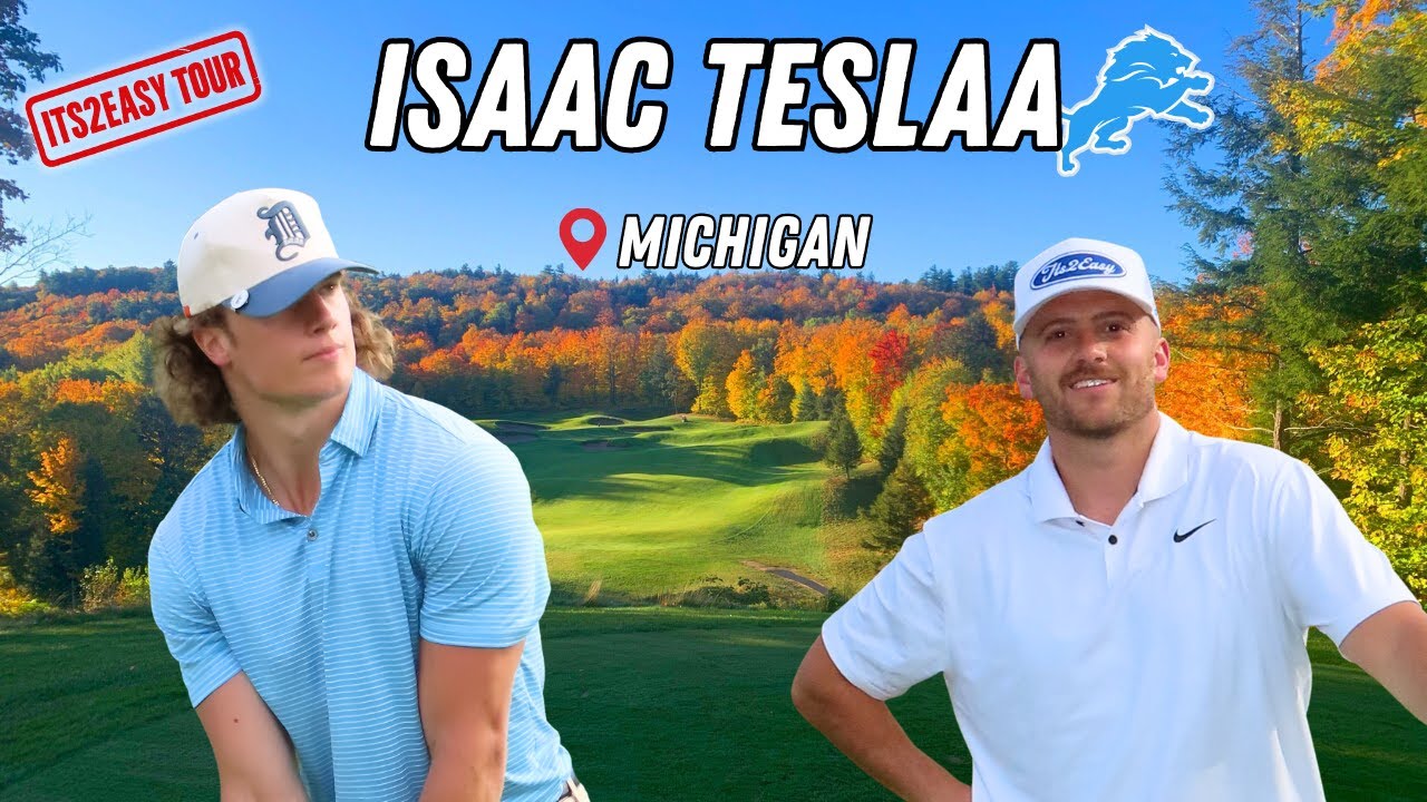 GOLFING WITH DETROIT LIONS NEW WR ISAAC TESLAA!!