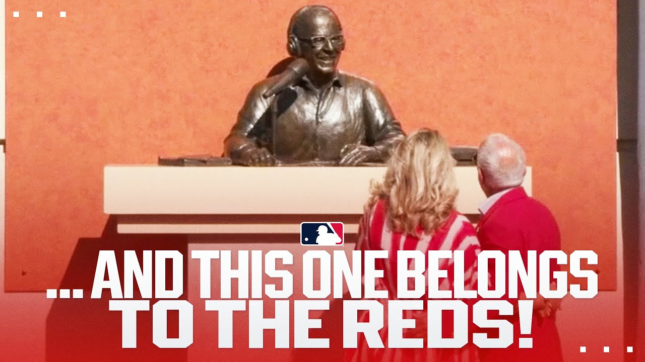 Cincinnati Reds honor legendary broadcaster Marty Brennaman with statue!