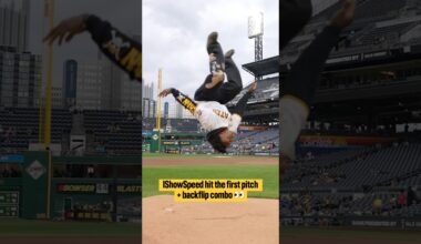 ⁠@IShowSpeed hit the first pitch + backflip combo 👀
