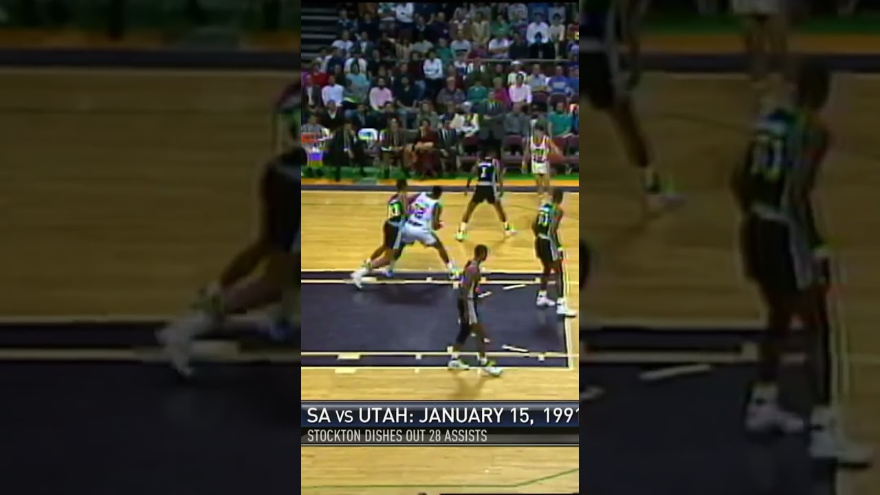 John Stockton 28 Assists 1991 Utah Jazz vs San Antonio Spurs