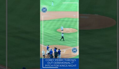 Corey Perry throws out ceremonial 1st pitch for LA Kings night at Dodger Stadium #Dodgers #Kings