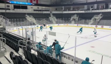 Misa, Celebrini at Sharks Captain's Skate